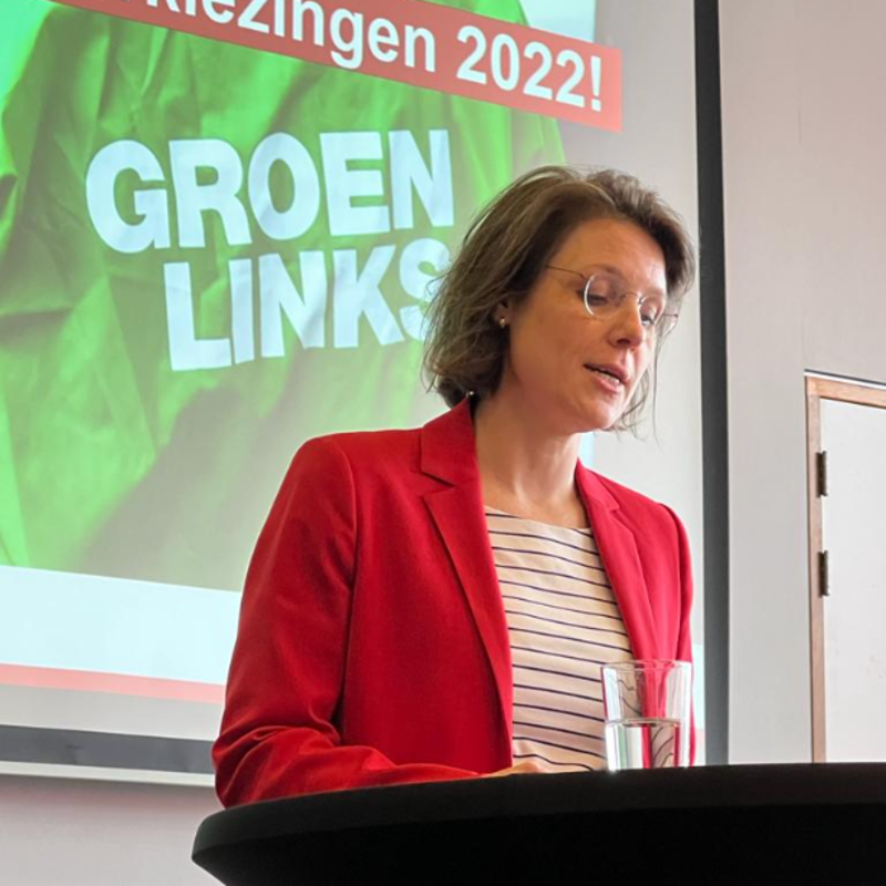 Astrid Janssen tijdens de ALV